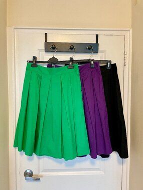 Set of 3 NEW Classic Cotton A-Line Skirts with POCKETS - Med - 3 Colors!